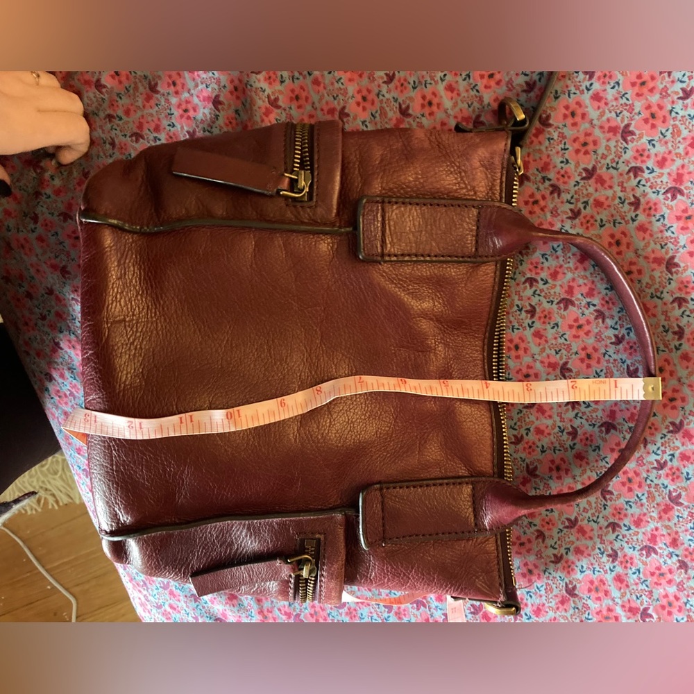 Fossil Emerson Burgundy Medium Satchel - Picture 6 of 10